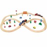 Žaislinė medinė traukinių trasa su priedais 49 vnt. | Viga 56304